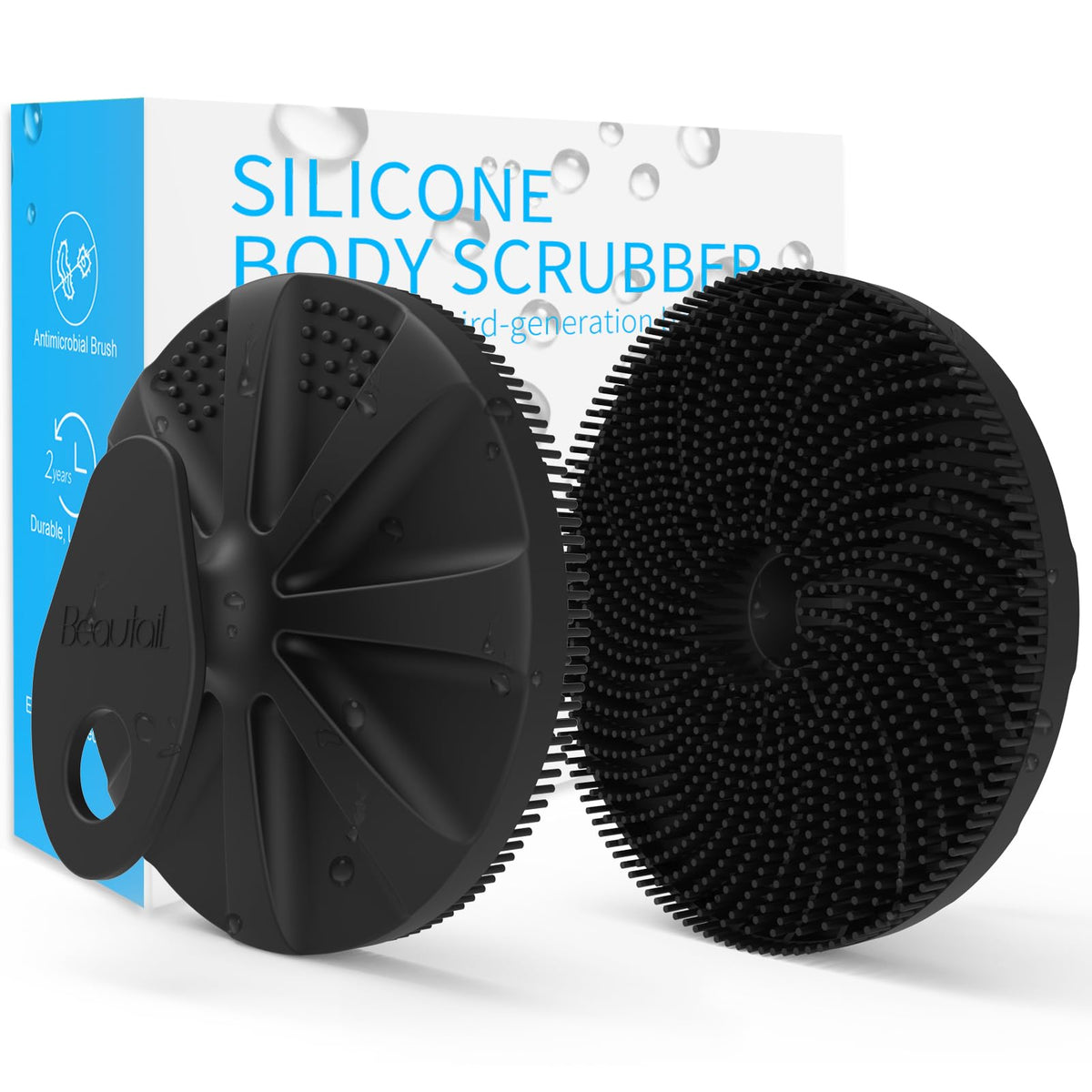 Silicone Body Scrubber, BEAUTAIL Gentle Exfoliating Brush for All Skin Type