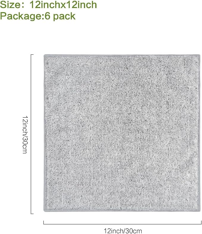 SINLAND Microfiber Face Cloths Highly Absorbent Washcloths Soft Feel Fingertip Towels Multi-Purpose Wash Cloths for Bathroom, Gym, Hotel, Spa and Kitchen, 12Inch x 12Inch