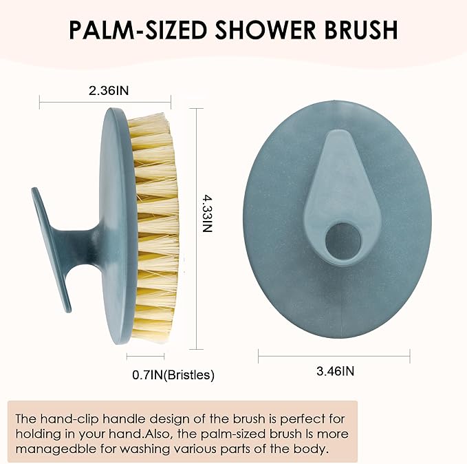 INNERNEED Food-Grade Soft Silicone Body Scrubber with PP Exfoliating Brush