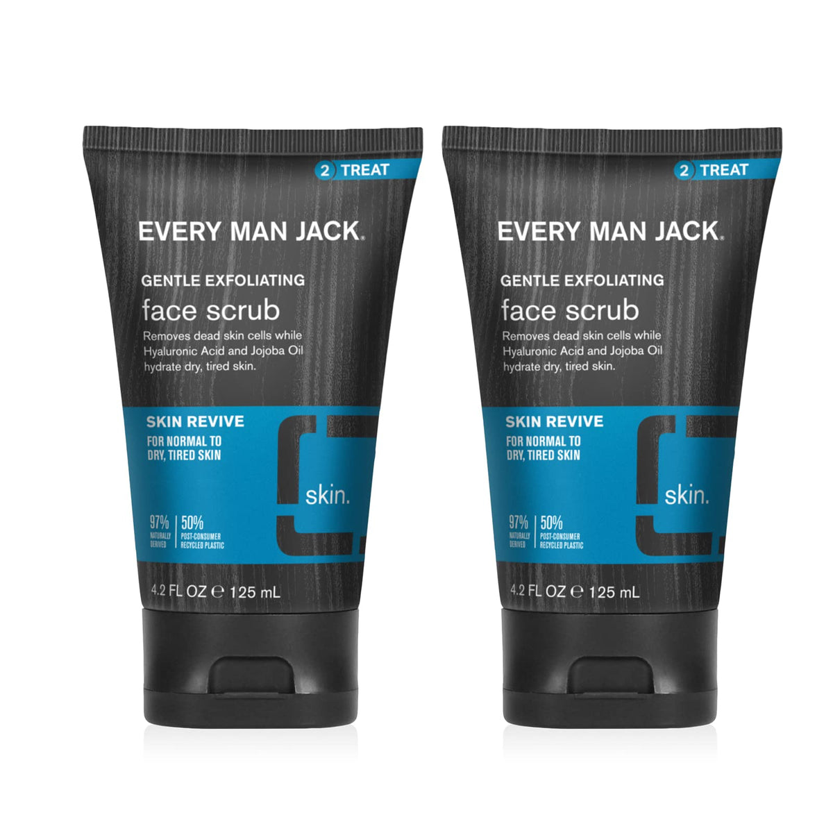Every Man Jack Gentle Exfoliating Face Scrub for Men, Unscented, (2pk)