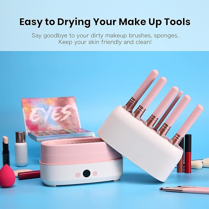 BONKZEBU Electric Makeup Brush Dryer Machine 12 Holes Automatic Brush Cleaner and Drying Tool for Professional Salon and Home Use Quickly Drying Cosmetic Brush Cleaner Dryer