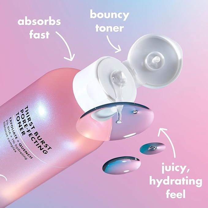 e.l.f. SKIN Thirst Burst Pore-fecting Toner Mini, Hydrating for Face, Smooths, Plumps, Pore-Minimizing, Infused with Salicylic Acid, Vegan & Cruelty-Free