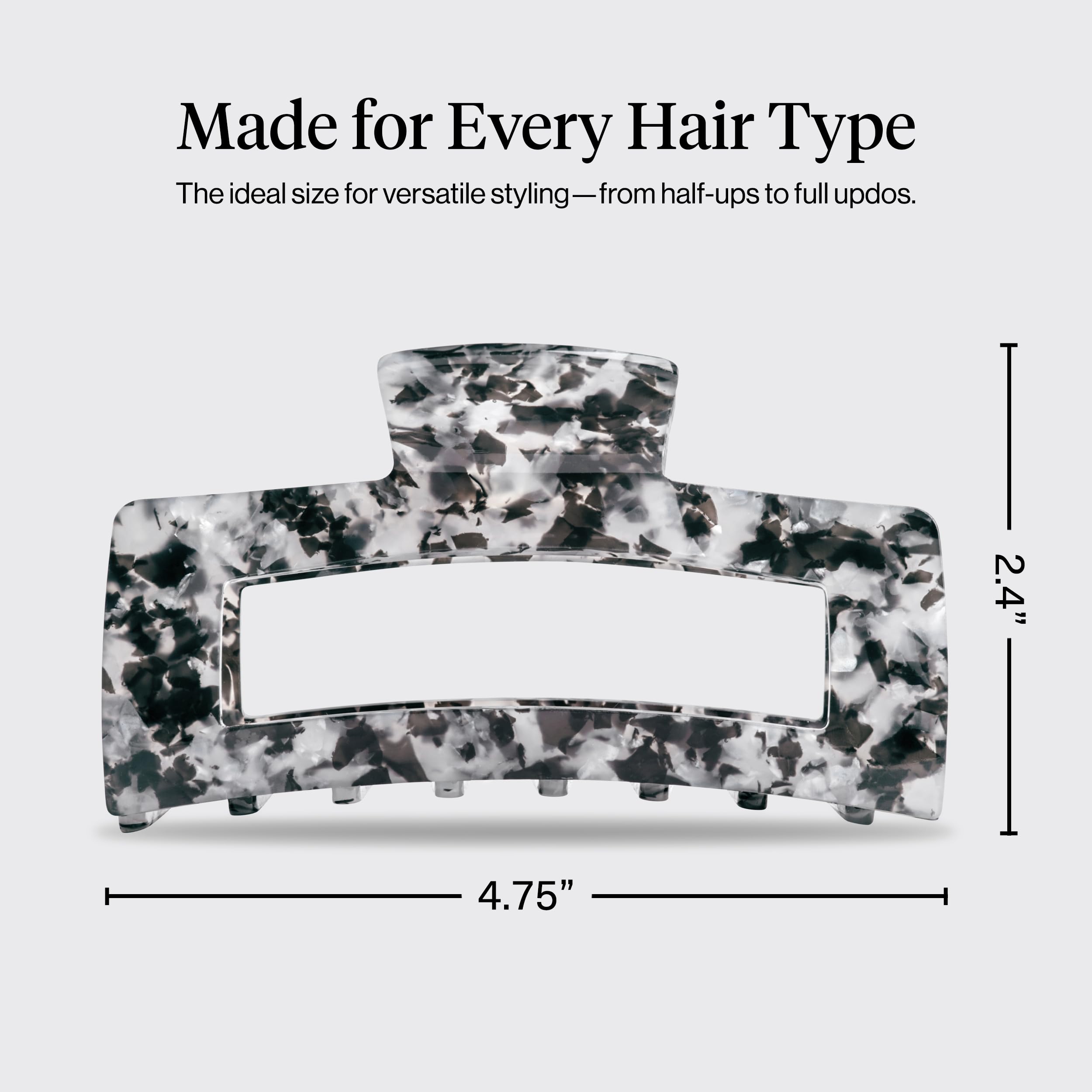 Kitsch Jumbo Hair Clip for Women – Recycled Plastic Hair Claw Clip - All-Day Strong Hold, Durable Non-Slip Grip for Thick & Thin Hair - Black, 1pc