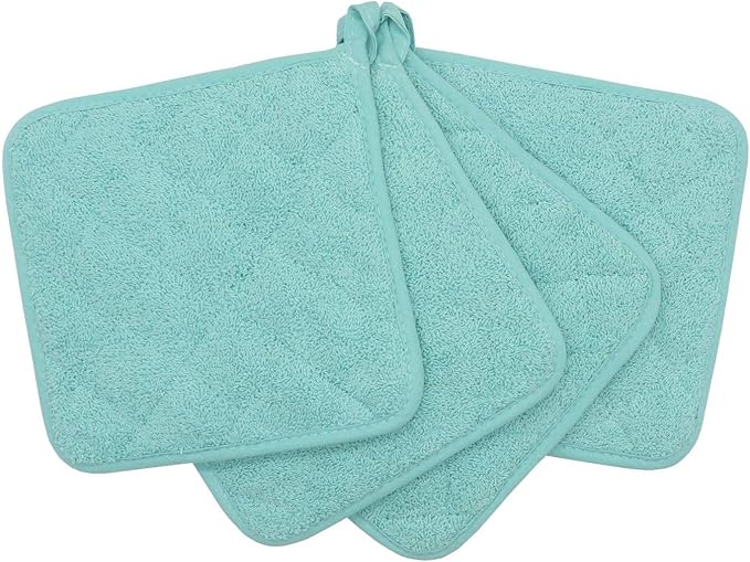 GQZLUCK Cotton Pot Holders, Hot Pads for Kitchen,Set of 4, Sky Blue