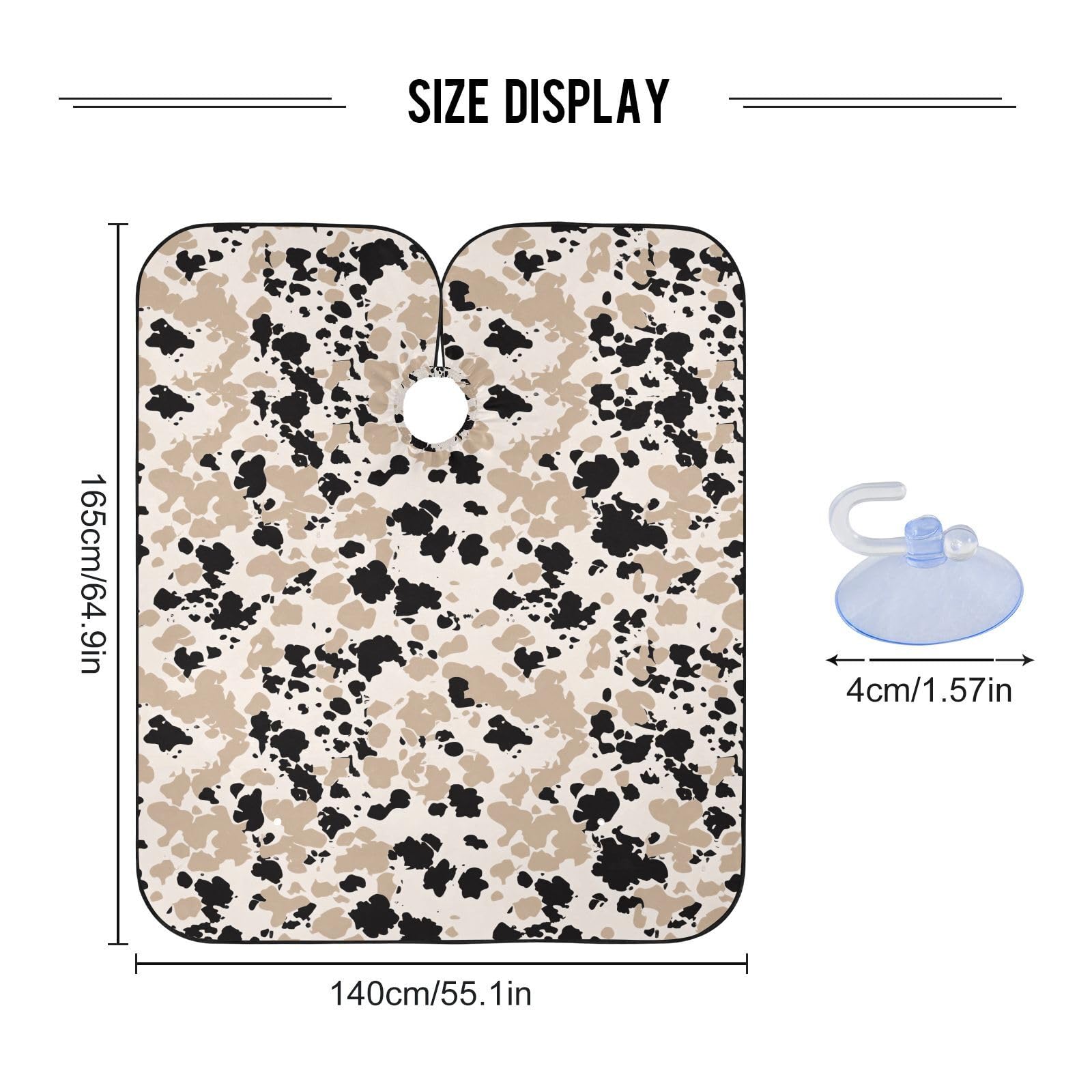 ALAZA Abstrac Leopard Spot Barber Cape for Men Women, Waterproof Haircut Apron Beard Shaving Bib Hair Cutting Cloth 55 x 65 Inch