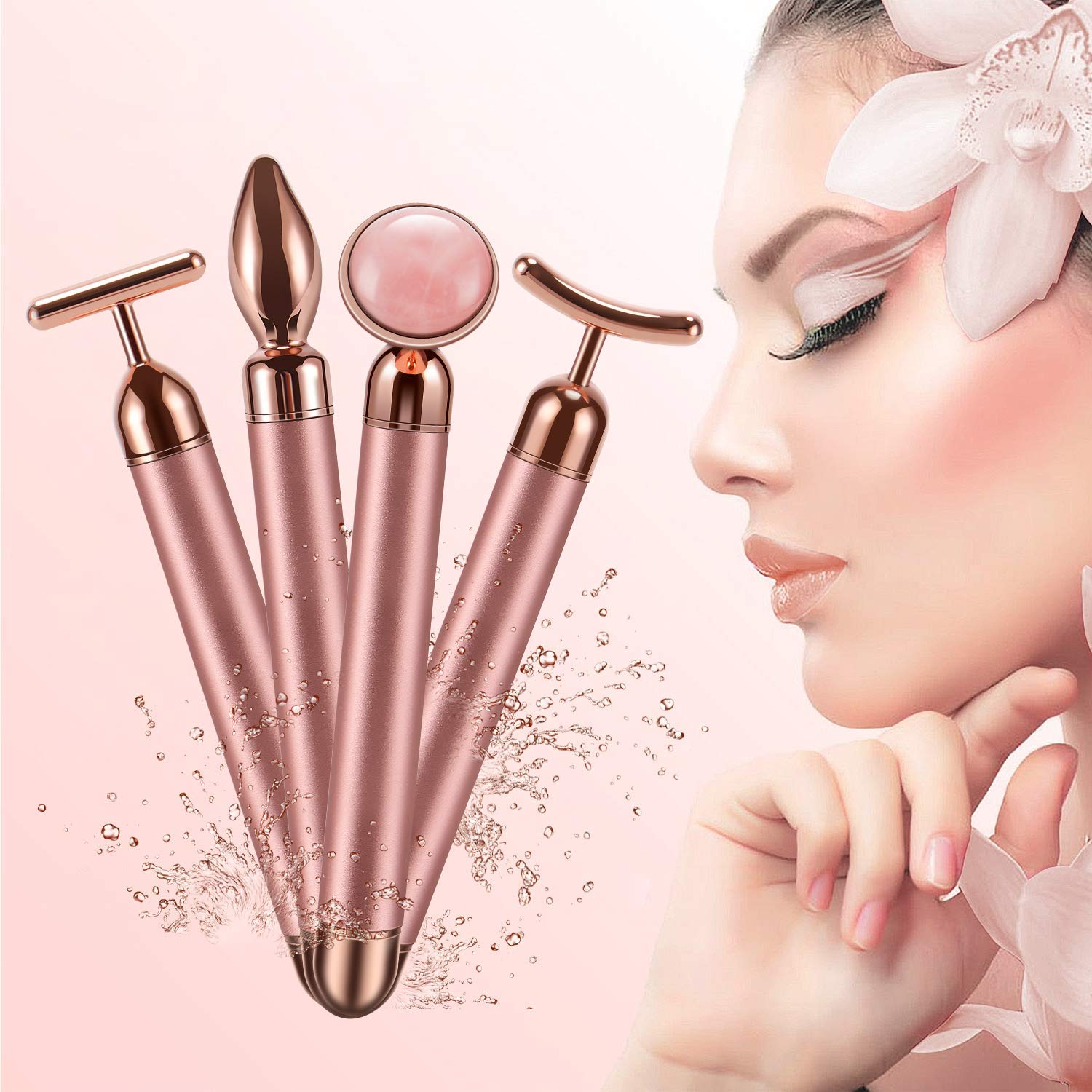 DANGSHAN 4-in-1 Face Massager Roller 24k Golden Face Roller, Arm Eye Nose Massage for Face Facial Massager Skin Care Tools