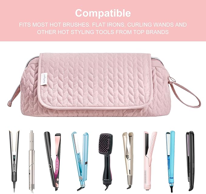 KarSyon Hair Tools Travel Bag with Hot Tool Mat 2 in 1 Organizer Bags
