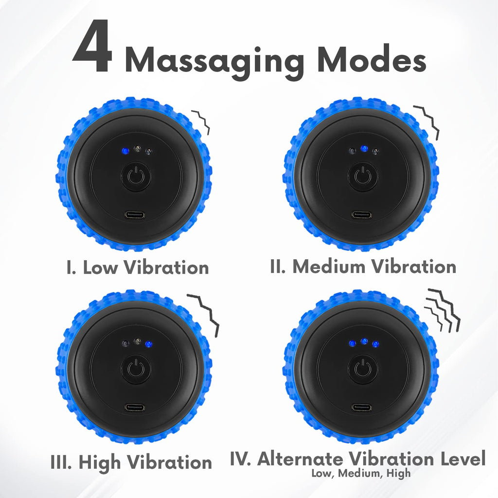 ZeenKind Vibrating Peanut Massage Ball for Plantar Fasciitis, Muscle Pain Relief with 4 Speed, Deep Tissue Therapy for Myofascial Release & Muscle Recovery, Neck Back Foot Roller Massager