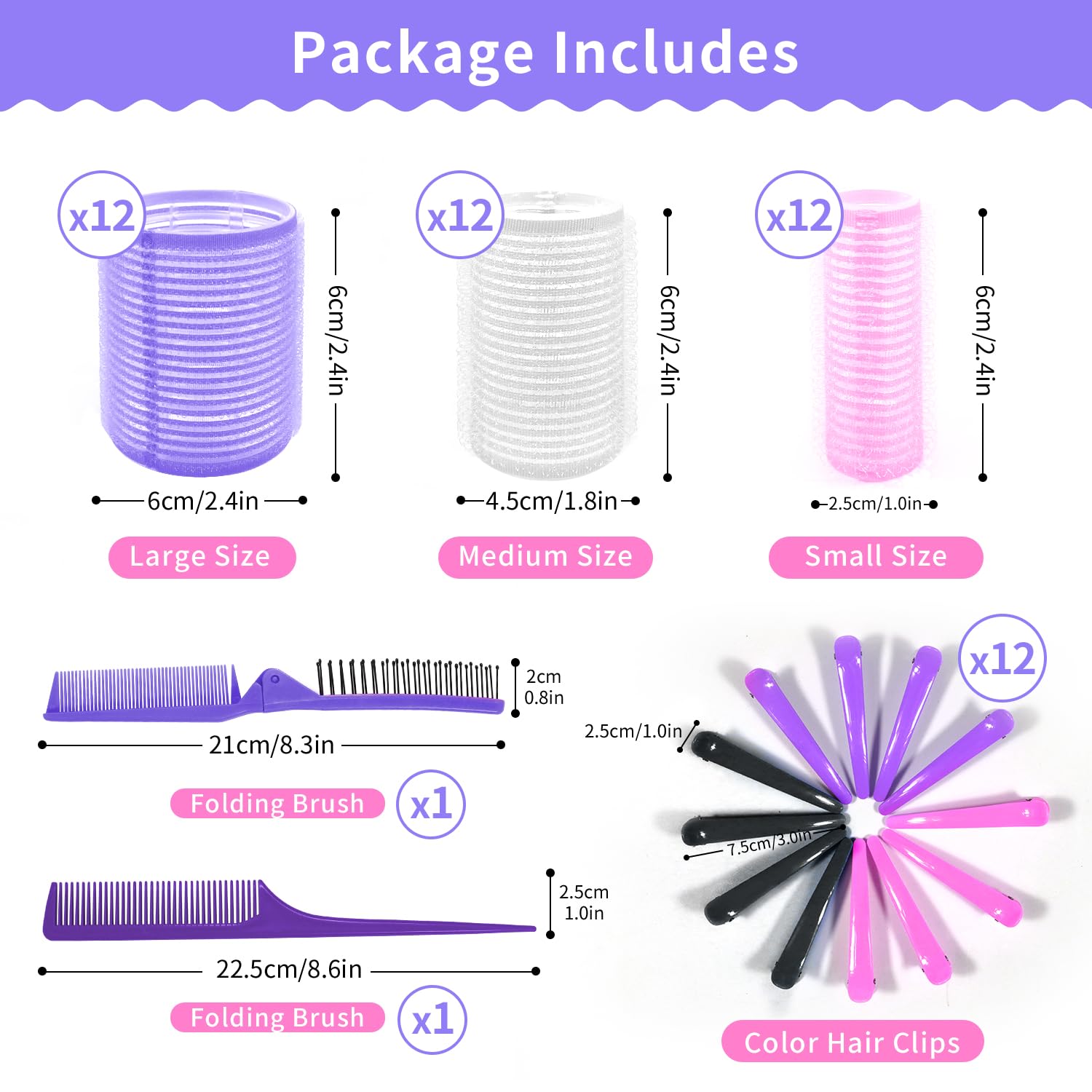 my novel things Hair Curlers Rollers 50Pcs Set With 36PCS Hair Rollers