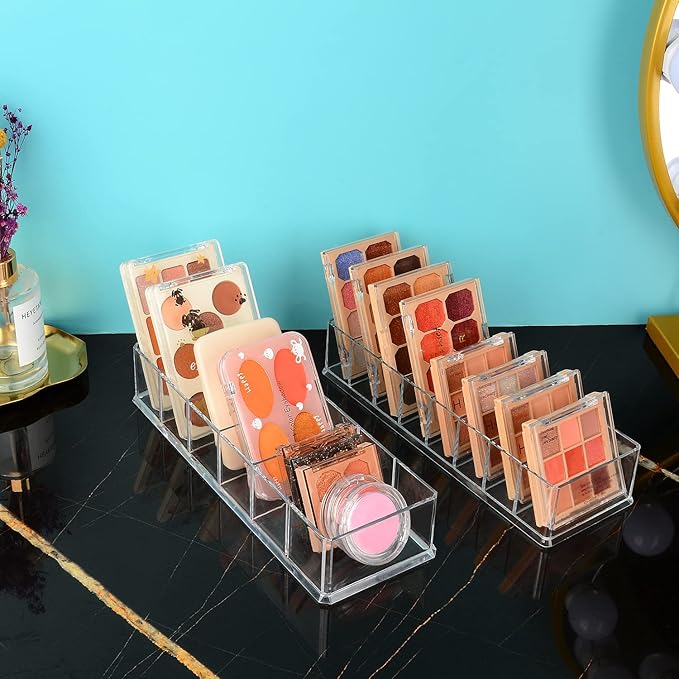 JessLab Acrylic Organizers, Bathroom Organizer for Drawer, Cosmetic Display Cases for Vanity, Countertop, Desk, Kitchen, and Makeup Storage, 8-Section