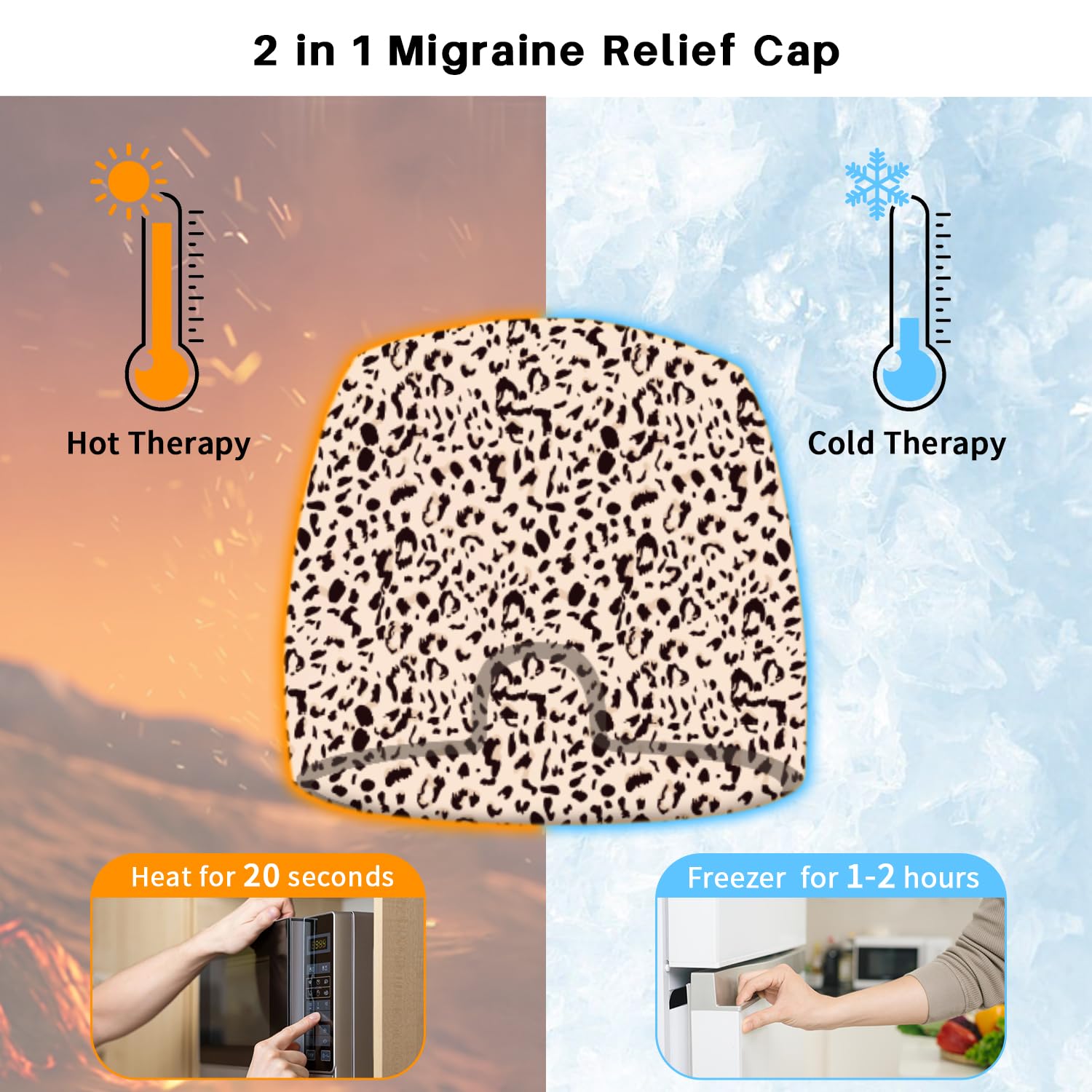 my novel things Migraine Relief Cap, Gel Headache Relief Face Ice Pack 2PK