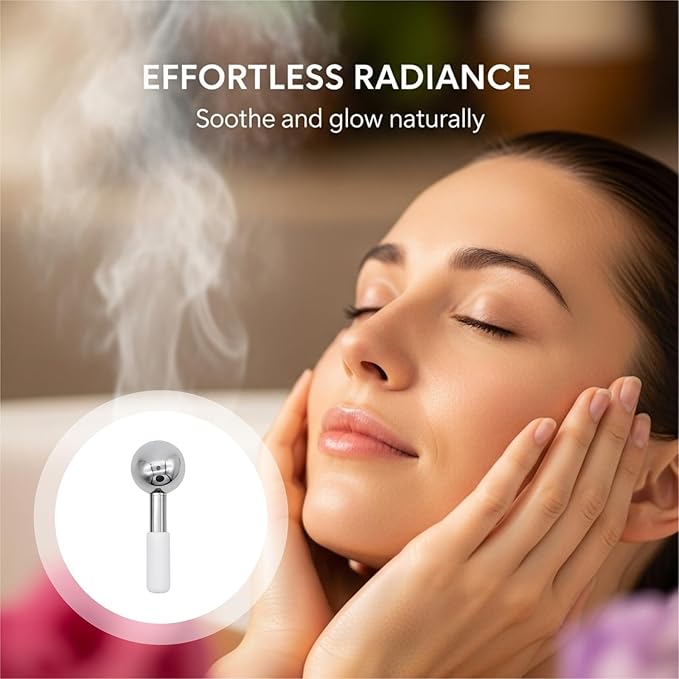 2 PCS Ice Globes for Face, Stainless Steel Ice Globe Face Lifting and Firming Tool, Ice Ball Face Skin Care, Smooth Metal Surface for Easy Cleaning (Silver)