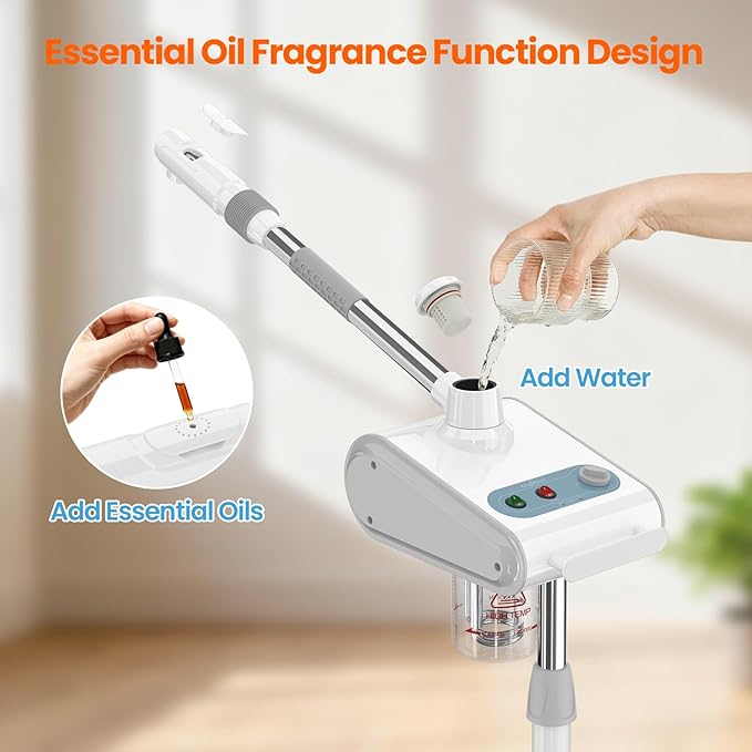 Kingsteam Professional Nano Ionic Facial Steamer with Ozone – 700ml Large Capacity Stand Facial Steamer for Deep Pore Cleansing, Hydration and 60 Min Timer for Salon, and Home Skin Care Use