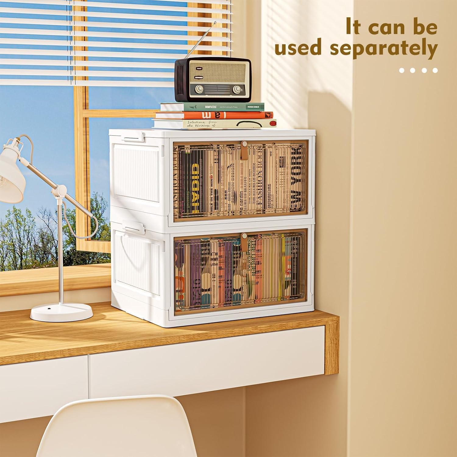YFXCVSL 4 Tier Plastic Storage Bins with Lid 32QT, Stackable Storage Bins