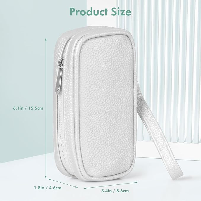 Teircno Tampon Holder for Purse - Portable Tampon Storage Bag with Zipper - Period Bags for Women (Silver)