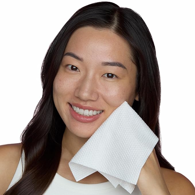 PEACE OUT Silver Shield Face Towels, Disposable Facial Towels for Sensitive Skin, Silver Citrate Infused, Dual Sided, Super Absorbent, Biodegradable, 30 Count