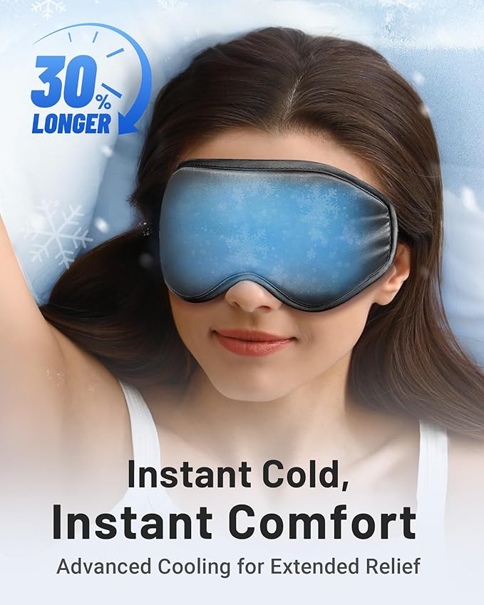 NEWLA Cooling Eye Mask for Puffy Eyes: Fsa Eligible Items Hsa, Ice Eye Pack for Migraine After Surgery Relief - Reuable Cold Compress for Headache Puffiness - Comfortable Perfect Fit Gel Sleep Mask