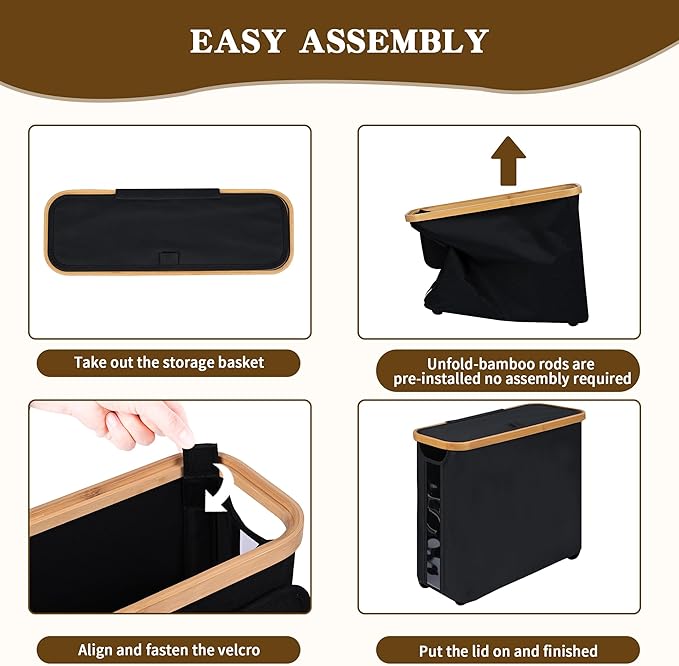 Toilet Paper Storage Basket with Lid - The Ultimate Bathroom Organizer, Free Standing Toilet Paper Holder for Up to 9 Mega Rolls, Toilet Tissue Storage Bin with Handle for RV Closet, Black