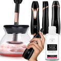 Kleem Electric Makeup Brush Cleaner Machine | Automatic Makeup Brush Washer & Spinning Dryer with Free Cleaner Shampoo | Dual-Fiber Bristles for Eyeshadow & Foundation | Made in USA | Black