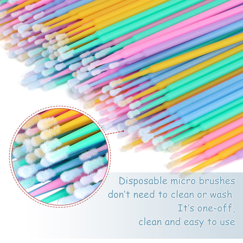 G2PLUS 500PCS Micro Cotton Swabs, Disposable Micro Applicators Brush for Makeup and Personal Care, Cosmetic Brush, Microswabs for Eyelash Extensions, Nails, Eyeliner (Head Diameter: 2.0mm)