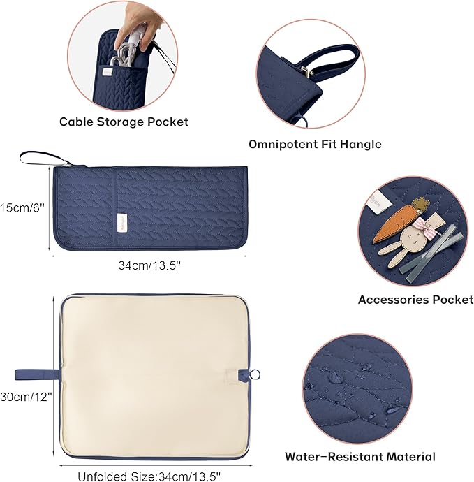 KarSyon Hot Tools Organizer Heat Resistant Mat Case Hair Tools Holder Travel Bag Portable Hair Styling Tools Cover Pouch for Curling Iron,Flat Iron,Hair Straightener (Blue)