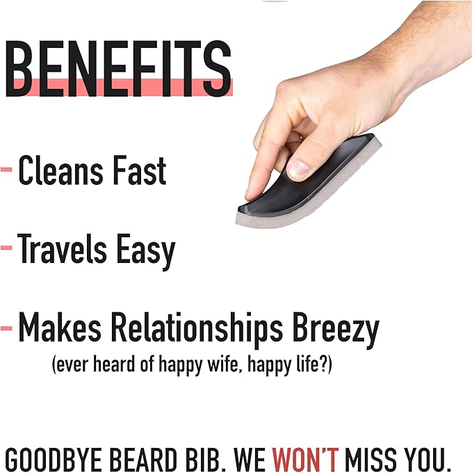 Trimbo - Perfect Stocking Stuffer for Men, Beard Hair Catcher Sponge for Sink, Beard Bar for Cleaning Bathroom Sink, Egonomic Curved Beard Hair Remover, Clean Men's Hair Trimmings After Shave