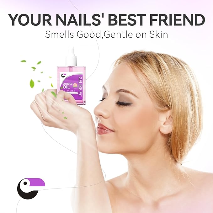 Gelike EC Nail Cuticle Oil - Peach Scent Organic Nail Moisturizing With Natural Jojoba Vitamin B & E for Nail Bed ＆ Damaged Nails Repair Treatment- Cuticle Cream for Nail Growth and Strength(15ml)
