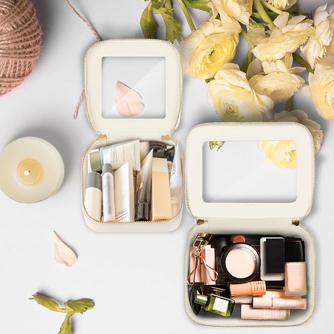 Prite Clear Makeup Bag Set Travel Cosmetic Case Toiletry Bag for Women