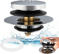 Artiwell Universal Tip Toe Bath Drain Stopper and Cover, Bathtub Drain Stopper, Replaces Lift and Turn, Tip-Toe and Trip Lever drains for Tub, EZ Installation and Clearing (Chrome Plated)