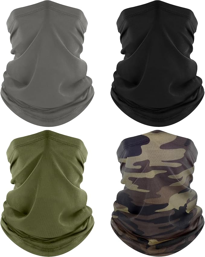 ROXUN Neck Gaiter, 4 Pack Summer Cooling Breathable Face Mask for Outdoors