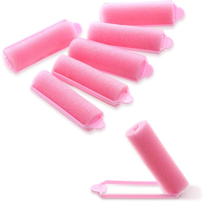 Zhehao 36 Pcs Sponge Hair Rollers Small Pink Foam Heatless Curls Rollers for Short Long Hair Flexible Sleeping Hairdressing Curler for Women Hair Styling(0.79 x 2.76 Inch,Pink)