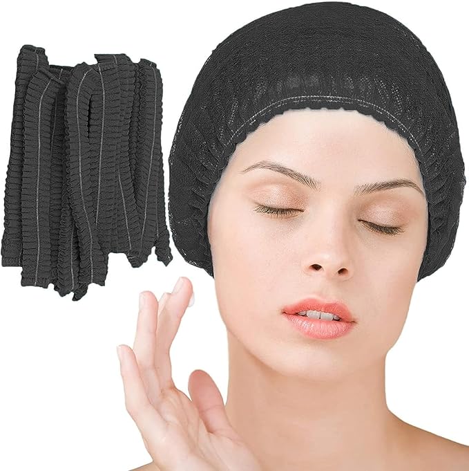 Disposable Bouffant Caps 100pcs,24inches Hair Net, Elastic Dust Cap for Food Service,Salon,Spa,Kitchen Head Cover