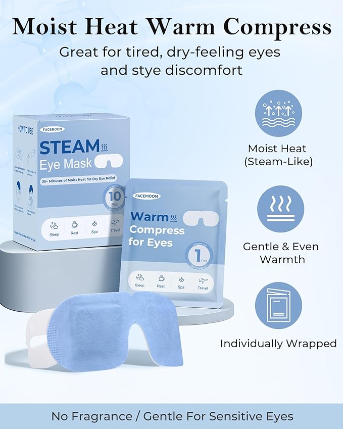 FACEMOON 10 Packs Steam Eye Mask