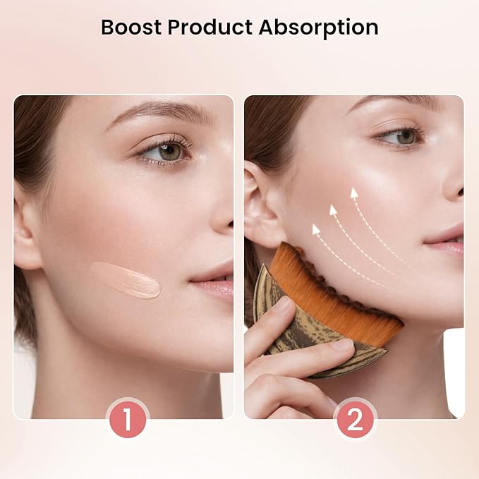 Lymphatic Contour Face Brush for Lymphatic Drainage & Facial Sculpting, Depuffing Tool for Makeup Prep and Self-Care, Boosts Circulation and Skincare Absorption (2-Piece Face Brush) Medium