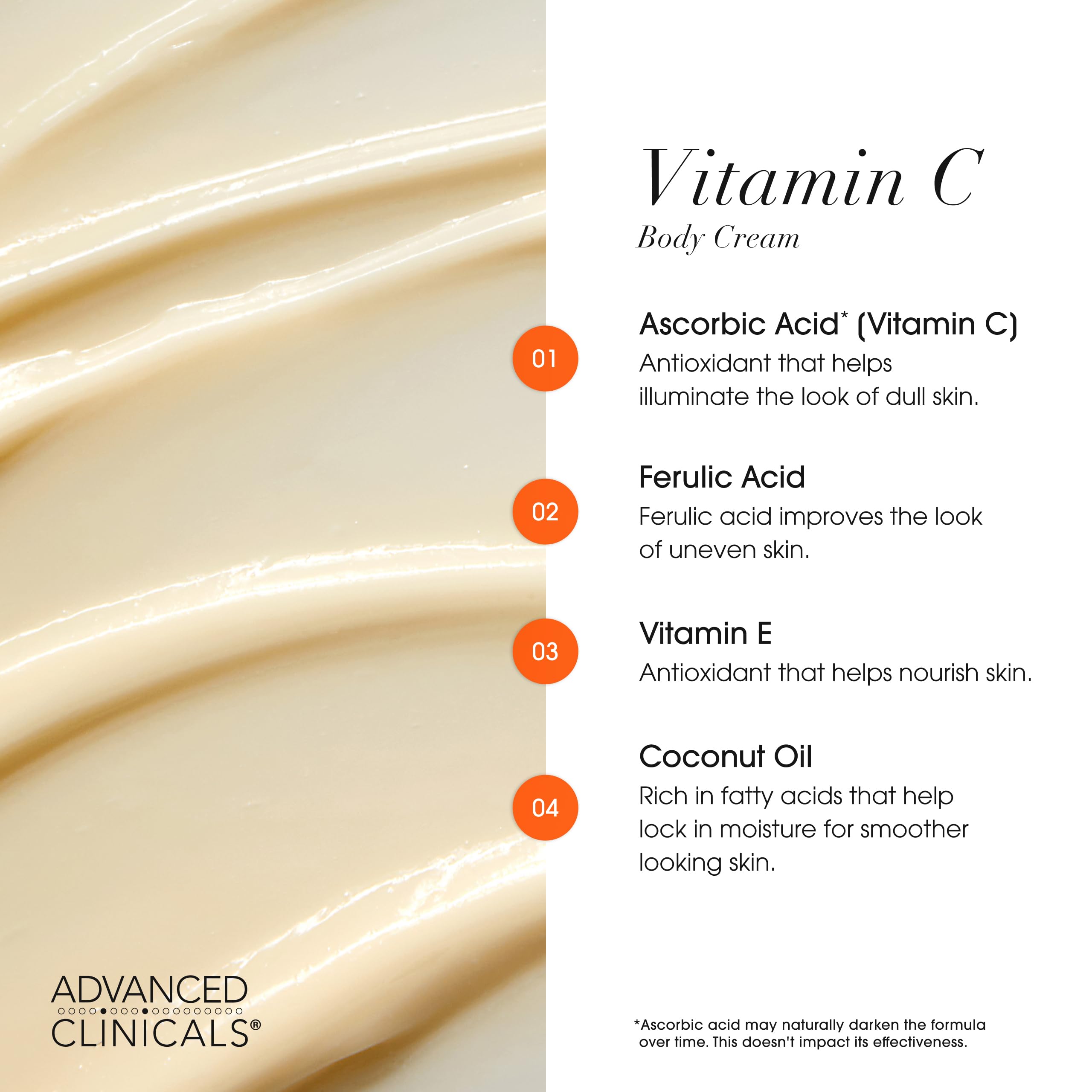 Advanced Clinicals Retinol Body Lotion + Brightening Vitamin C Lotion 2pc Skincare Set For Women & Men | Body Cream & Face Moisturizer Set Helps Improve The Look Of Dark Spots & Uneven Skin Tone, 2PC