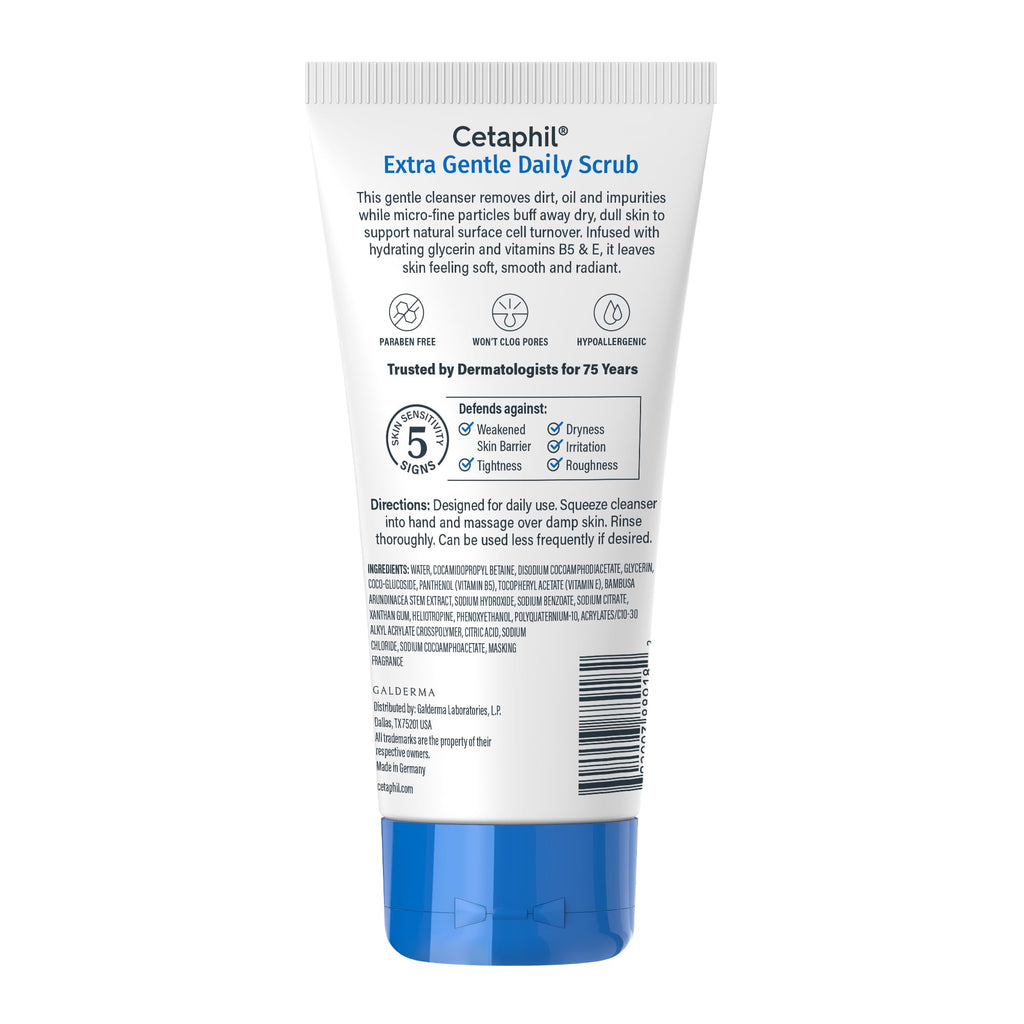 Cetaphil Exfoliating Face Wash, Gentle Daily Scrub, Sensitive Skin, 6 Fl Oz