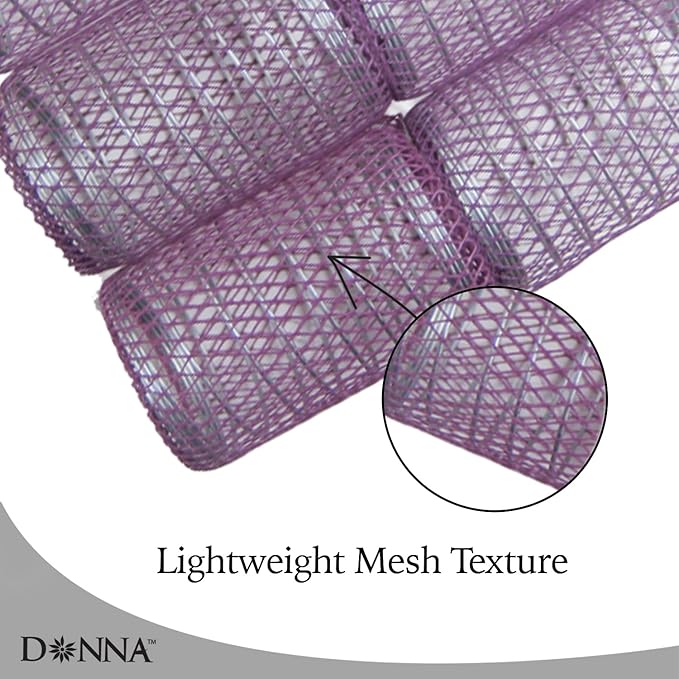 DONNA Wire Mesh Hair Rollers 1.75 Inch Jumbo Size, 6 Pack Lightweight Metal Curlers for Smooth Voluminous Waves, Durable Wire Construction for Heatless Styling, Purple