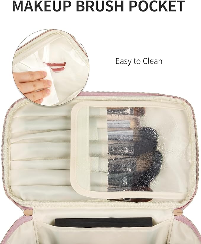 Wandering Nature Makeup Bag, Women Travel Make Up Vanity Case with Handle