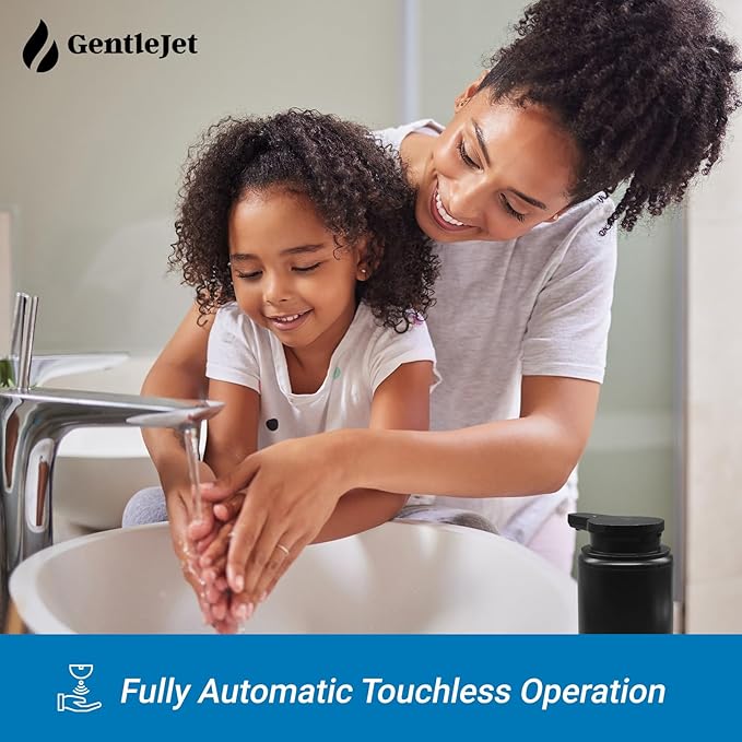 GentleJet SimpleFoam Automatic Foaming Soap Dispenser Touchless Sensor, USB-C Rechargeable, IPX5 Waterproof, Dual Output for Bathroom Kitchen Sink, ABS Compact Design