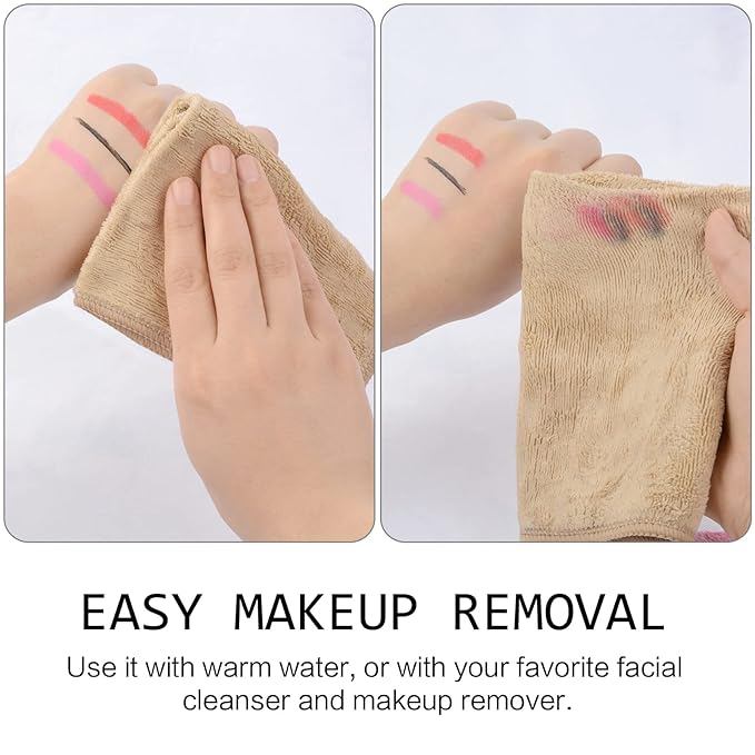 SINLAND Microfiber Facial Cloths Fast Drying Washcloth 12inch x 12inch (6pack, Cream)