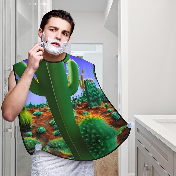 Magic Mushrooms Print Beard Bib Shaving Apron, Beard Hair Trimming Cape Gift For Dad