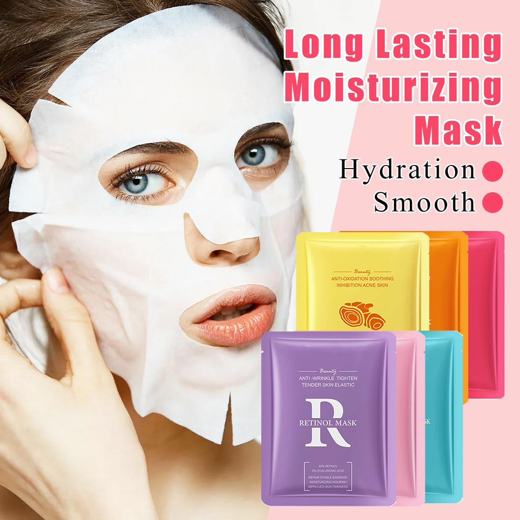 LingHaoLH 12 Combo Pack Moisturizing Face Sheet Mask, Soft Moisturizing Face Mask Sheets for All Skin Types, Long Lasting Gentle Hydrating Facial Mask Set