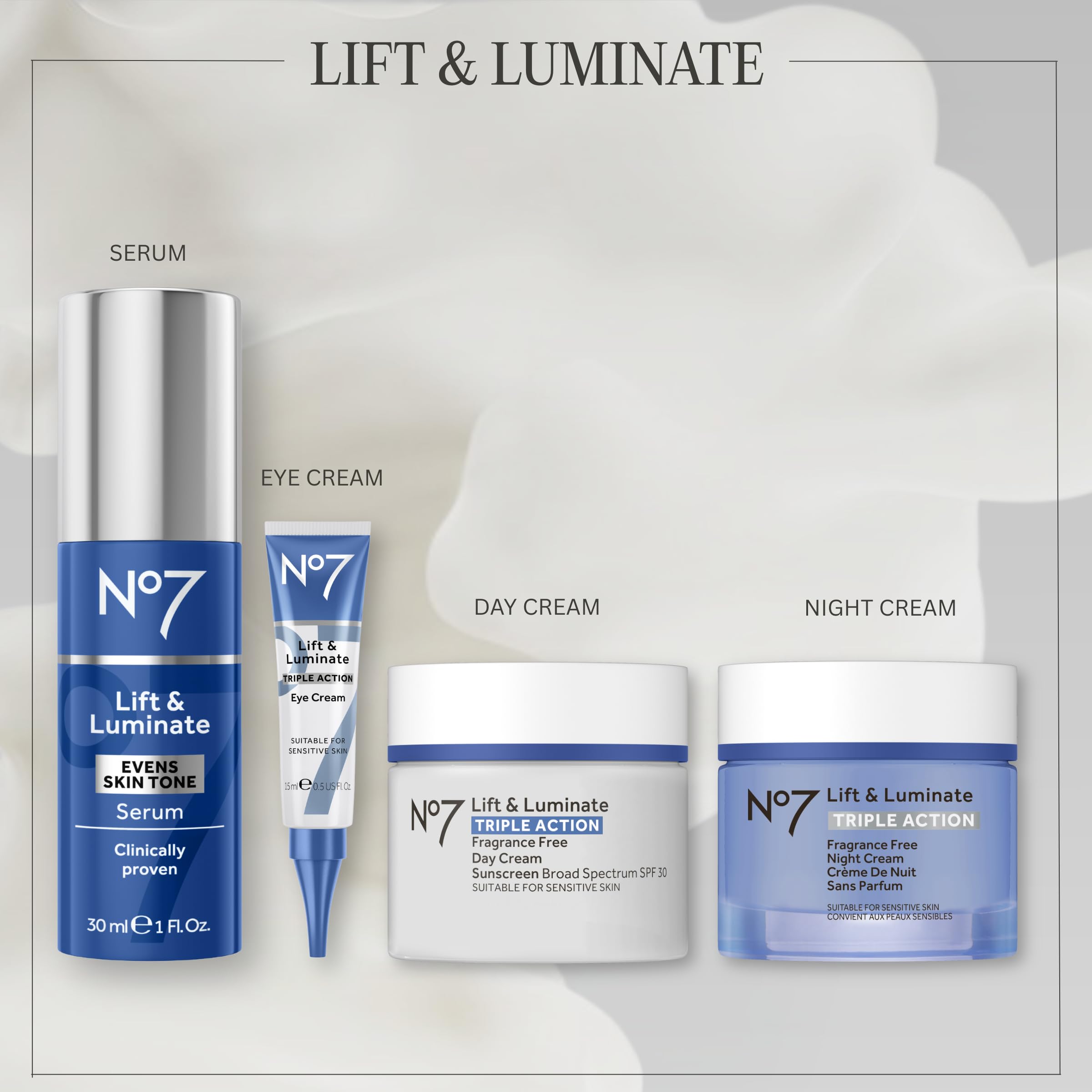 No7 Lift & Luminate Triple Action Face Cream with SPF 30, 1.69 oz