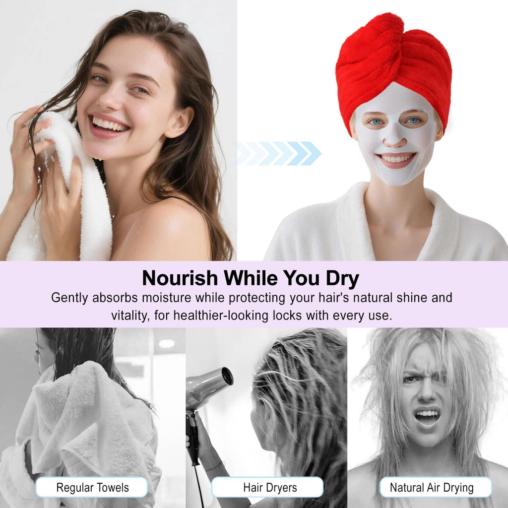 AGKXHDEC Microfiber Hair Drying Towel Wrap,Hair Turbans Towel for Wet Hair