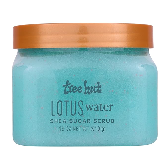 Tree Hut Lotus Water Body Scrub, Exfoliating Sugar Scrub, Vegan, 18 Oz