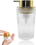 Foaming Soap Dispenser for Kitchen & Bathroom Liquid Kitchen Dish Refillable Soap Dispenser with Gold Plastic Pump Modern Home Bathroom Decor (Clear, L)