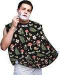 Adjustable Non-Stick Beard Apron, Hair Catcher Cape for Shaving Grooming, Waterproof with Suction Cups Men, Mystery Vintage Magic Witch Mushroom Leaf Shave Bib