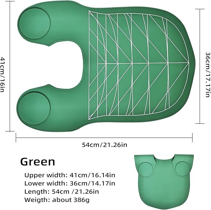 Professional Hair Cutting Cape with Geometric Grid Pattern, Longer Silicone Waterproof Cutting Mat,Neck Guide (Green)
