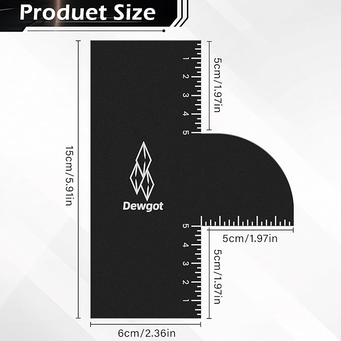 Dewgot Enhancement Card for Barbers with Measurement Indicators, Reusable Barber Hairline Shaping Tool and Color Spray Edge Line Up Tool (2PCS)
