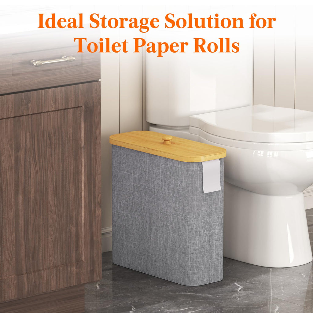 Lifewit Toilet Paper Storage Holder Extra Large Stand Basket 30L Light Gray